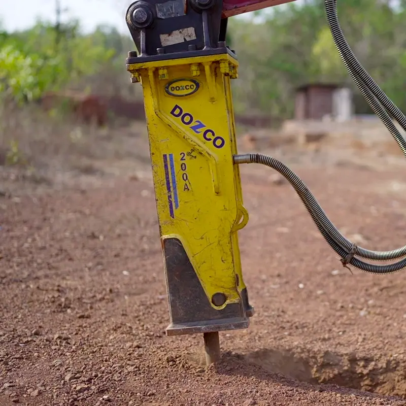 DOZCO 200A rock breaker in use