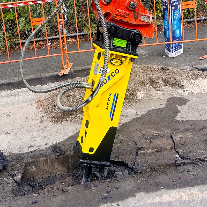 DOZCO 300A rock breaker in use