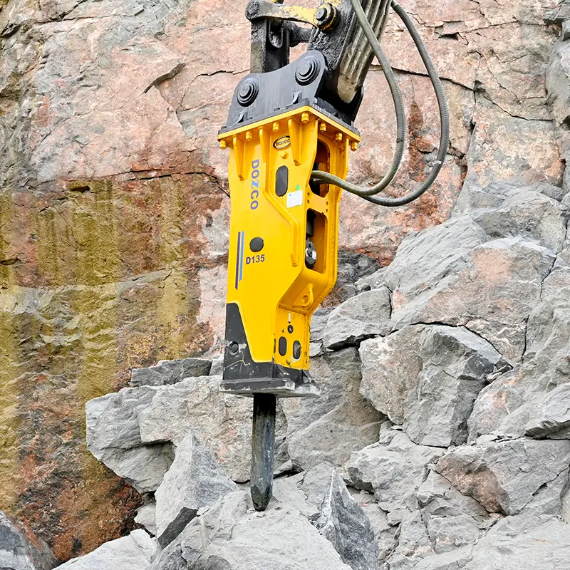 DOZCO D135 rock breaker in use