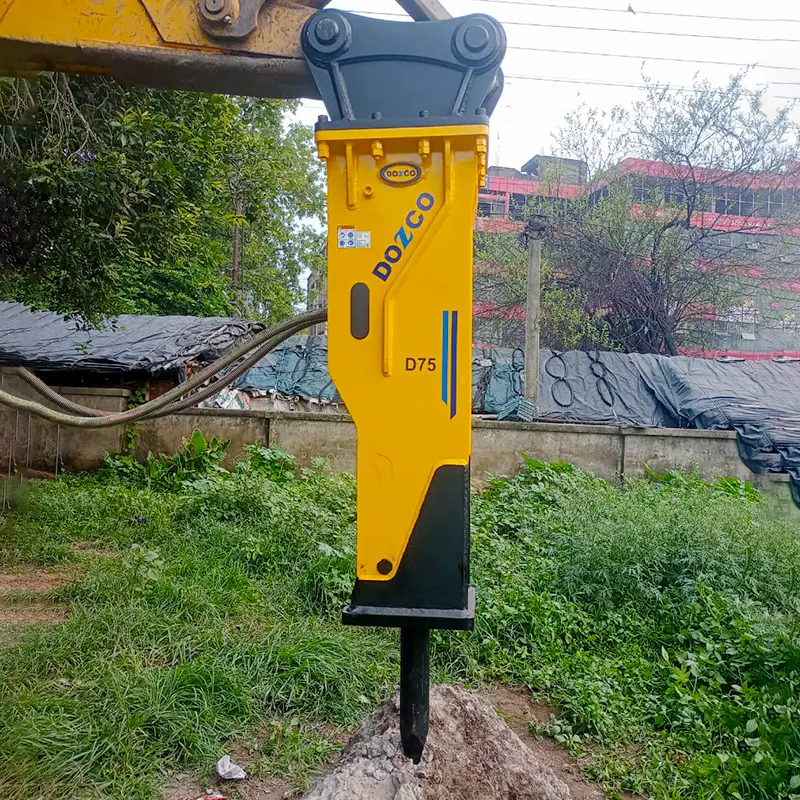 DOZCO D75 rock breaker in use