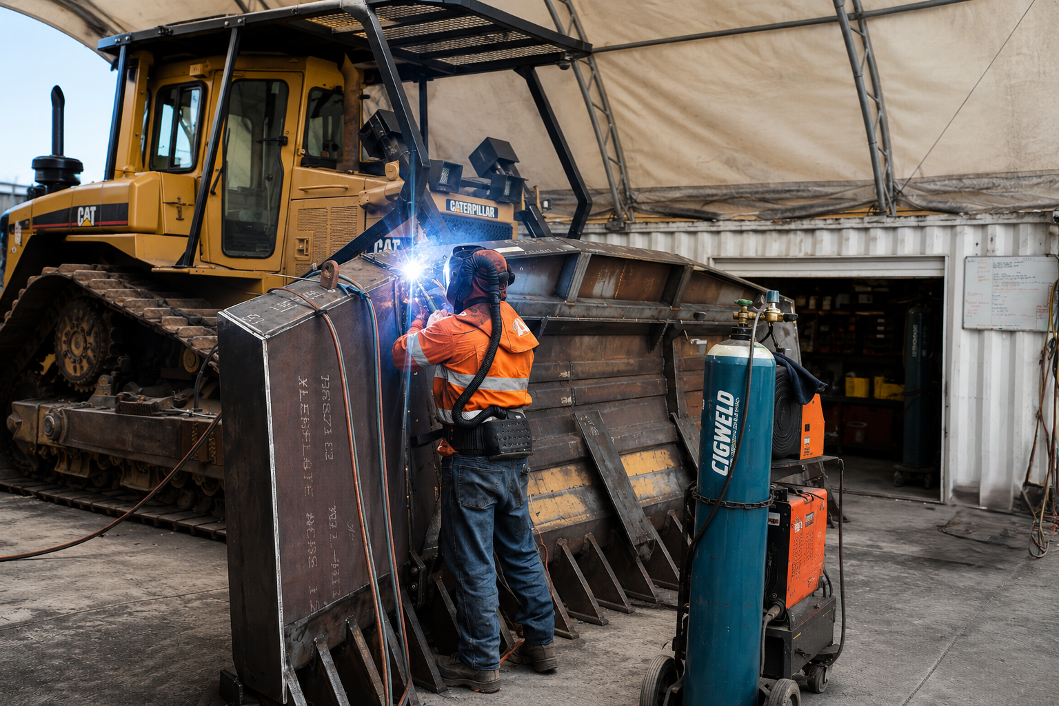 Heavy equipment welding and fabrication work